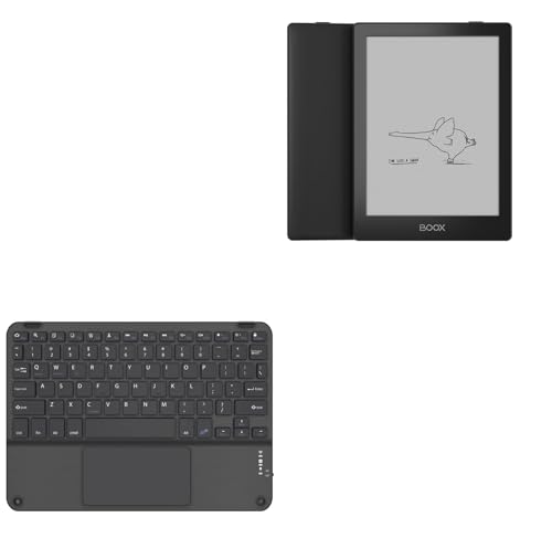 BoxWave Keyboard Compatible with Boox Poke5 E-Ink Tablet (6 in) - SlimKeys Bluetooth Keyboard with Trackpad, Portable Slim TouchPad - Jet Black