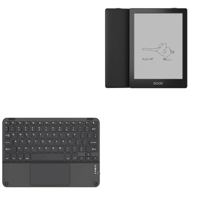 BoxWave Keyboard Compatible with Boox Poke5 E-Ink Tablet (6 in) - SlimKeys Bluetooth Keyboard with Trackpad, Portable Slim TouchPad - Jet Black