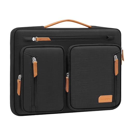 MOSISO 360 Protective Laptop Case 15.6 inch, 15-16 inch Laptop Sleeve | Compatible with MacBook Pro 16, HP Acer Dell Lenovo ASUS, Side Open Carrying Computer Bag with 5 Accessory Pockets&Belt,Black - color: Black, size: 15.6 inch