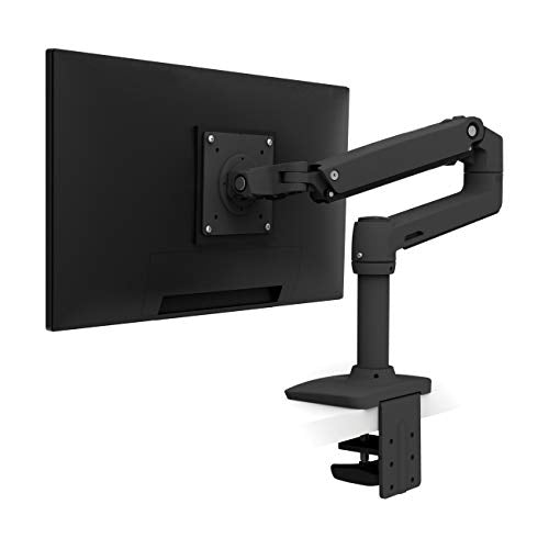 Ergotron – LX Monitor Arm, Single Monitor Desk Mount – fits Flat Curved Ultrawide Computer Monitors up to 34 Inches, 7 to 25 lbs, VESA 75x75mm or 100x100mm – Matte Black - color: Matte Black, size: 5 Inch Pole, style: LX Monitor Arm