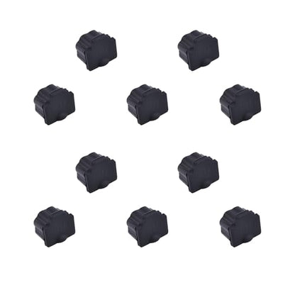 10 PCS RJ11 Port Anti-dust Plugs, Silicone Covers Caps Stoppers, Port Protector for End Computer Digital Socket Printer, 0.37 x 0.3 (LxW) - size: RJ11/Black/10 PCS