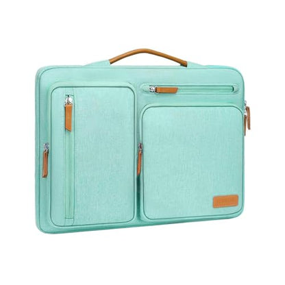 MOSISO 360 Protective Laptop Case 13.3 inch, 13-13.3 inch Laptop Sleeve | Compatible with MacBook Air/Pro 13 / Pro 14,HP Dell Acer ASUS, Side Open Carrying Case with 4 Zipper Pockets, Aqua Green - color: Aqua Green, size: 13.3 inch