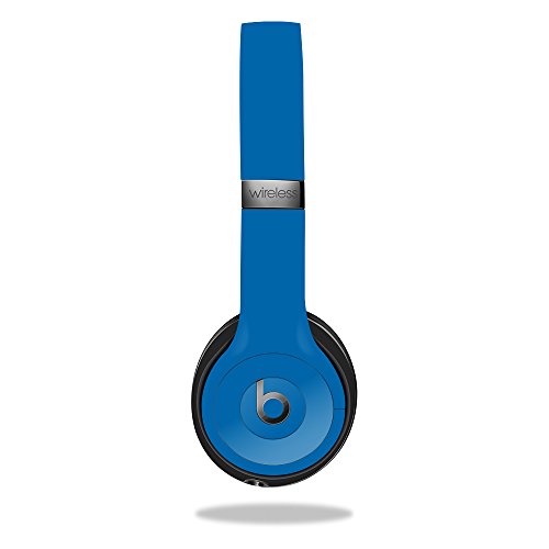 MightySkins Skin Compatible with Beats by Dr. Dre Solo 3 Wireless - Solid Blue | Protective, Durable, and Unique Vinyl Decal wrap Cover | Easy to Apply, Remove, and Change Styles | Made in The USA - color: Blue