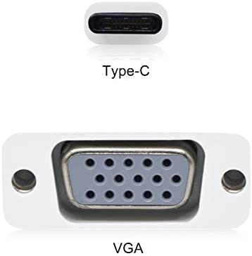 USB-C to VGA Adapter, USB 3.1 Type C (Thunderbolt 3) to VGA Converter Compatible with MacBook Pro, New MacBook, MacBook Air 2018, Dell XPS 13/15, Surface Book 2 and More (Silver)