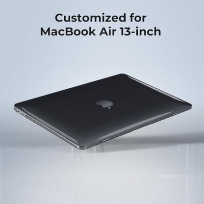 EooCoo Case for MacBook Air 13 inch M1 2020-2018, Crystal Black | Crystal Hard Shell Scratch Resistant Protective Cover, Lightweight, Ultra Thin and Transparent, Easy Snap-On - color: Crystal Black, size: Air 13.3-inch