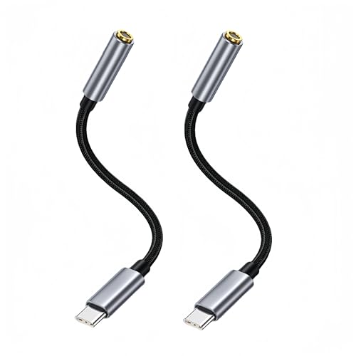 USB C to 3.5mm Headphone Jack Adapter for Samsung Galaxy A16 A17 A35 A37 A56 5G S23 S24 S25 S26 Ultra, Google Pixel 10a/Pro 9a 8, Motorola razr, iPhone, iPad Air, iPad Pro, 2 Pack