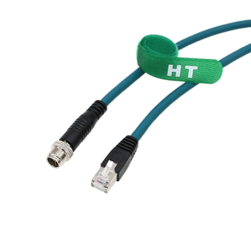 X-Code Ethernet M12 8 Pin RJ45 Network Data Cable for Cognex in Sight DataMan Keyence IV3 SR5000 Sensor Camera Switch Automation Control PLC 25m - size: 25 meter