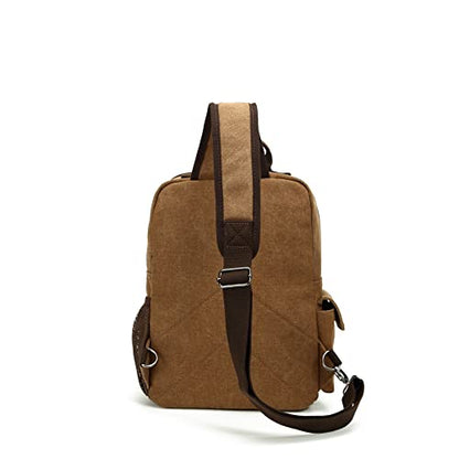 Sechunk Canvas Messenger Bag Sling Bag Crossbody Bag Shoulder Bag Retro Cross Body Handbags - color: Coffee, size: Small
