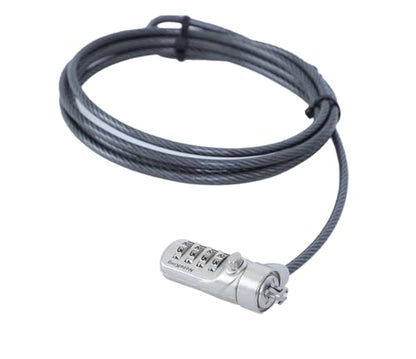 Laptop Security Cable Lock, 4-Digit Combination, 6.6ft Steel Cable, Kensington T-Bar Compatible