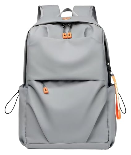 Water Resistant 14 Inch Laptop Backpack for Men Women - USB Charging Port & Headphone Hole College School Bookbag & Travel Backpack for Work Business Commute (grey) - color: Grey