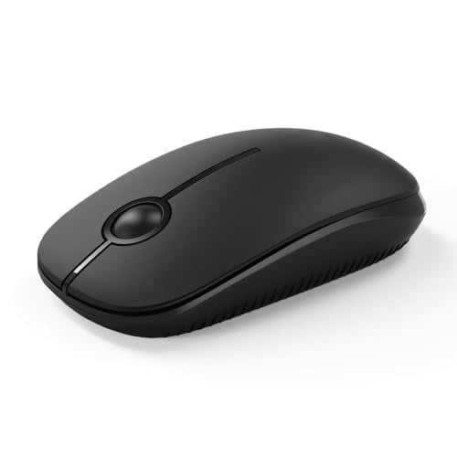 Unipows Wireless Mouse-2.4G Slim Portable Computer Mouse, Black | Nano Receiver, Less Noise Mobile Optical Mice for Notebook, PC, Laptop, Desktop - color: Black