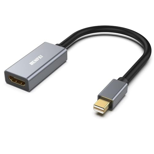 BENFEI Mini DisplayPort to HDMI Adapter 4K, Thunderbolt 2 to HDMI Adapter Compatible for MacBook Air/Pro, Microsoft Surface Pro/Dock, Monitor, Projector[Gold-Plated Connectors& Aluminium Shell] - size: 1 Pack, style: 4K@30Hz