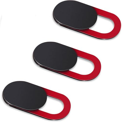 JOBOJO 7-Piece Camera Cover, Webcam Cover Slide, Ultra-Thin, Red, Compatible with Laptop, Tablet, Cellphone, Desktop, Camera (3-Pack)