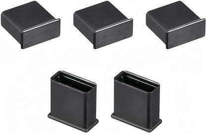 5Pcs Black PE USB 2.0 Port Anti-Dust Stopper Cap Cover for USB Male, Charging Cable, Data Cable - size: USB 2.0