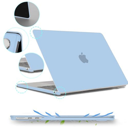 B BELK Compatible with MacBook Air 13.6 inch Case 2026-2022 M5 M4 M3 M2 | A3449 A3240 A3113 A2681, Plastic Hard Shell for MacBook Air 13 inch Case with Keyboard Cover & Screen Protector, Airy Blue - color: Airy Blue
