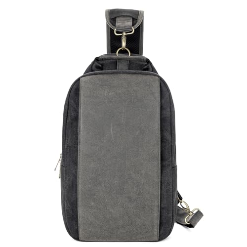 Canvas Messenger Bag Sling Bag Crossbody Shoulder Bag for Men Women Travel Work Satchel Bags - color: Black-b