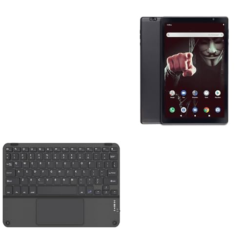 BoxWave Keyboard Compatible with iBall iTAB MovieZ Pro - SlimKeys Bluetooth Keyboard with Trackpad, Portable Slim TouchPad - Jet Black