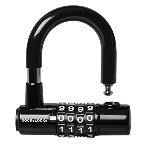 DocksLocks Security Cable Lock Set (5' to 25') Looped Ends, Weatherproof, Keyless Compact U-Lock with Combination, Anti-Theft for Bikes Equipment 15ft - size: 15ft