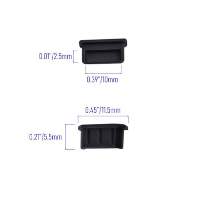 10 PCS Mini-HDMI Port Anti-dust Plugs, Silicone Covers Caps Stoppers, Port Protector for TV Computer Digital Socket Printer, 0.39 x 0.1 (LxW) - size: Mini-HDMI/Black/10 PCS