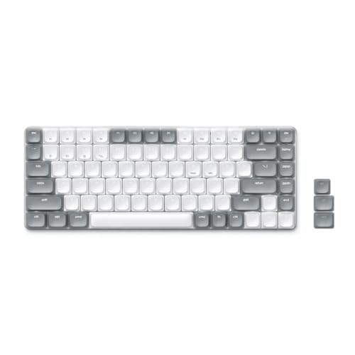 Satechi SM1 75% Mechanical Keyboard, Backlit Bluetooth, Light Gray/White | 84 Keys, Compact Wireless, Gaming, for Mac and Windows - color: Light Gray/White, size: 84 Keys