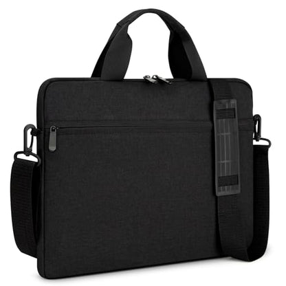 14-15 Inch Laptop Sleeve Bag Carrying Case Protective Computer Cover with Handle Shoulder Strap Compatible with 15 inch MacBook Air M5 M4 M3 M2 Acer ASUS HP Surface Dell Chromebook, Black - color: Black, size: 14"-15"
