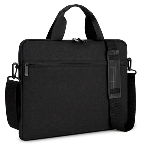 15.6-16 Inch Laptop Sleeve Shoulder Bag Notebook Chromebook Computer Carrying Case Compatible with 15.6 inch Acer Asus Dell HP Thinkpad, Black - color: Black, size: 15.6"-16"