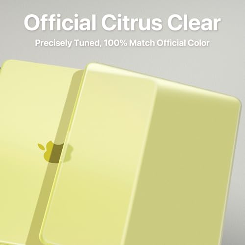 Soonjet for MacBook Neo 13 inch Case 2026 A3404 Hard Shell + Keyboard Cover | Official Citrus Clear, Anti Scratch & Fingerprint, Yellow Matte, Protective Mac Laptop Cover, Thin & Light, Durable Plastic - color: Frost Citrus