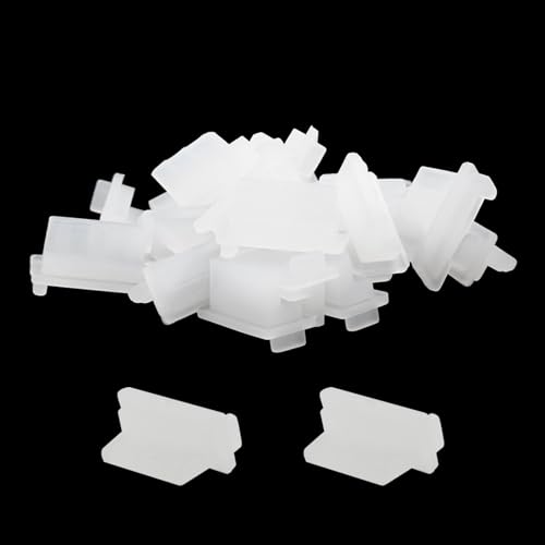 Jiozermi Transparent Silicone USB A Female Anti Dust Plug, 20 Pcs | Protector Stopper, USB Port Cap Cover, Dustproof Cap, For Desktop PC Laptops - color: Transparent