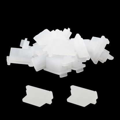 Jiozermi Transparent Silicone USB A Female Anti Dust Plug, 20 Pcs | Protector Stopper, USB Port Cap Cover, Dustproof Cap, For Desktop PC Laptops - color: Transparent