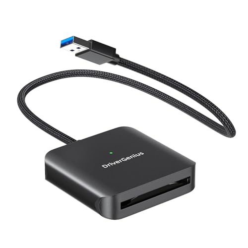 DriverGenius MediaPro CFast 2.0 Card Reader with USB3.0 Type-A | USB 3.2 Gen1 (5Gbps) - Super Fast Transfer For Photographers and DSLR Videomakers - Braided Cable 30cm (Metal Shell) - size: CFast2.0
