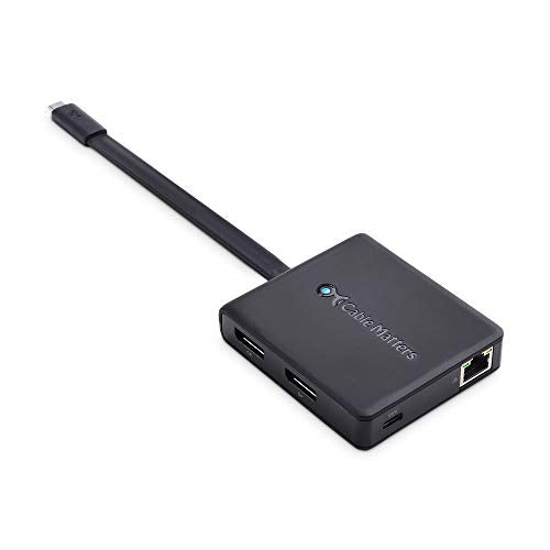 Cable Matters Dual 4K Monitor USB C Hub with DisplayPort 1.4, 100W PD | 2x 4K@60Hz DP, Windows Only, macOS Not Supported, Thunderbolt 4/3 and USB4 Compatible, for Surface Pro, XPS