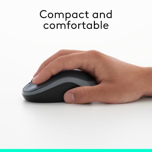 Logitech M185 Wireless Mouse, 2.4GHz with USB Mini Receiver, 12-Month Battery Life, 1000 DPI Optical Tracking, Ambidextrous PC/Mac/Laptop - Swift Grey (Pack of 4) - color: Swift Grey, size: 4 Pack, style: USB Receiver