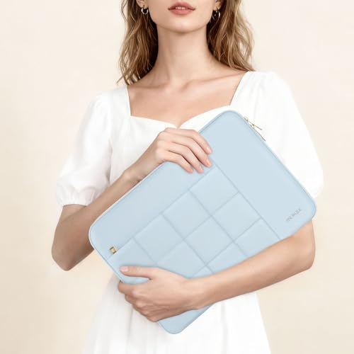 Laptop Case 13.3 inch,13-13.3 inch Puffy Laptop Sleeve Compatible with MacBook Neo/Air 13 13.6/Pro 13/Pro 14,HP Dell ASUS Acer Lenovo,Twelve Square Quilted Computer Bag with 2 Pockets,Air Blue - color: Air Blue, size: 13.3 inch