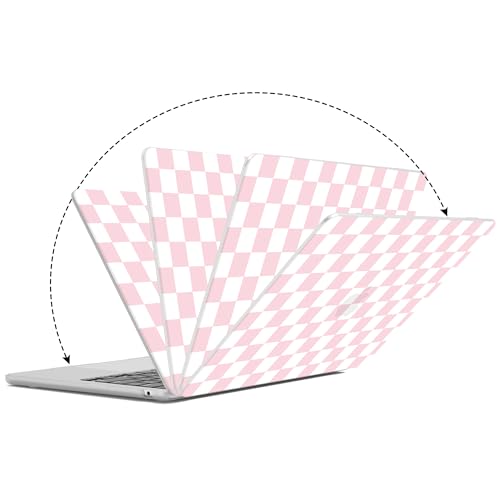 G JGOO Compatible with MacBook Air 15 inch Case 2026 2025 2024 2023 M5 A3448 M4 A3241 M3 A3114 M2 A2941, Plastic Hard Laptop Shell Case + Keyboard Cover + Screen Protector, Pink Checkered - color: Pink Checkered