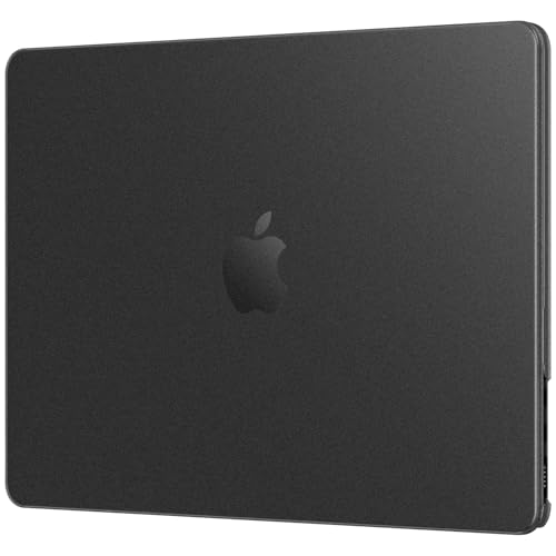 EooCoo Case for MacBook Air 13 inch M5 M4 M3 M2 2026-2022, Black Clear | Color Match, Scratch & Fingerprint Resistant, Easy Snap-On, Matte Protective Cover, Model: A3449 A3240 A3113 A2681 - color: Space Black Clear, size: Macbook Air 13.6 Inch