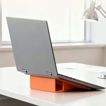 Foldable Stand with Inner Aluminum Sheet, Compatible with Phones, Tablets, and Laptops (Orange) - color: orange