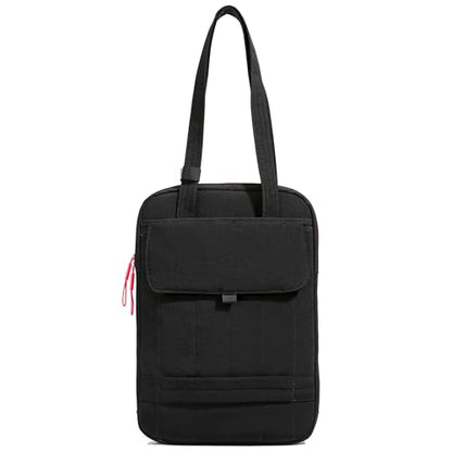 15.6 Inch Puffy Laptop Sleeve with Handle, Vertical Quilted Laptop Shoulder Bag with Luggage Strap, Compatible with 14-Inch Laptops, MacBook Pro/Air/Neo M5/M4/M3, for Women Travel Work (Black) - color: Black