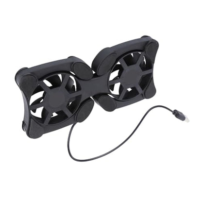Portable Foldable Laptop Cooler USB Fans Lightweight Notebook Cooling Mat Strong Heat Dissipation Space-Saving Design Non- Protective Pads Black