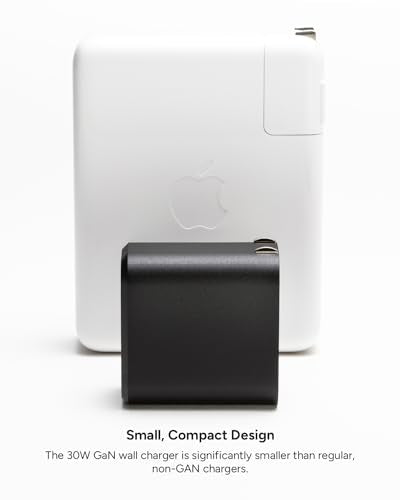 Mophie GaN 30W USB C Charger Block - Fast Wall Charger for iPhone, iPad, Samsung Galaxy, Google Pixel, and More - Compact, Foldable Prongs, Eco-Friendly, Black
