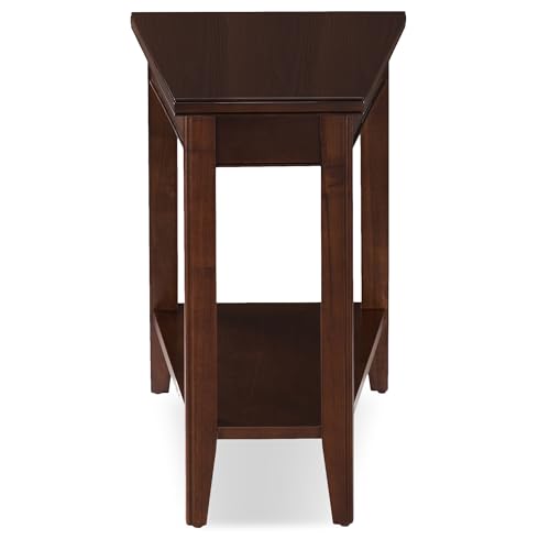 Laurent Solid Wood Recliner Wedge End Side Table with Shelf, Chocolate Cherry Brown, Perfect for Living Rooms, Bedrooms, and Small Spaces – Leick Home, 10502 - color: Chocolate Cherry