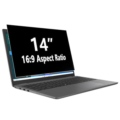14 Inch 16:9 Laptop Privacy Screen Filter, Anti Scratch Anti Spy Anti-Glare Blue Light Screen Guard, Removable 14 In Security Shield, Matte/Glossy Double-Sided