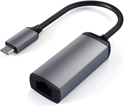 Satechi Aluminum USB-C to Gigabit Ethernet Adapter, Space Gray | Compatible with MacBook Air/Pro/Neo, iPad Air/Pro, iPad Mini, iPhone 17