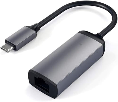 Satechi Aluminum USB-C to Gigabit Ethernet Adapter, Space Gray | Compatible with MacBook Air/Pro/Neo, iPad Air/Pro, iPad Mini, iPhone 17