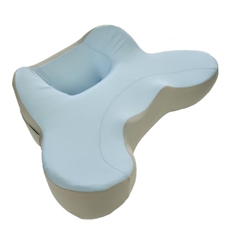 XWZO Laptop Lap Desk with Cushion, Ergonomic Wrist Rest Home Office Laptop Desk, Portable Memory Foam Arm Rest Gaming Pillow, Work or Sleep Pillow Stand for Bed, Eye Mask Included, Blue