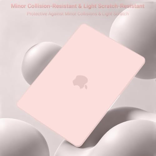 MOSISO Compatible with MacBook Air 13 inch Case M5 2026 M4 M3 M2 2025-2022 | A3449 A3240 A3113 A2681, Hard Shell&Keyboard Cover&Screen Film&Pouch for MacBook Air 13.6 inch Case, Chalk Pink - color: Chalk Pink