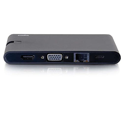 C2G USB-C® 9-in-1 Compact Docking Station with 4K HDMI®, VGA, Ethernet, USB, SD Card Reader and Power Delivery up to 100W