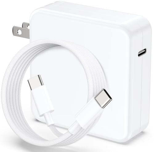 Mac Book Pro Charger - 118W USB C Laptop Charger Power Adapter Fit MacBook Air 13 14 15 16 inch, MacBook Pro, M1 M2 M3 M4, iPad Pro and All Type C Port Devices, 6.6FT USB-C Braided Cable - color: white