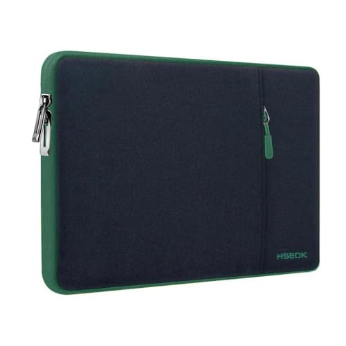 Hseok Laptop Case 13.3 14 inch Sleeve, Rainproof & Shockproof Carrying Case Compatible with MacBook Pro/Neo 14 M5/M4/M3/M2/M1,13.3 MacBook Air/Pro,XPS 14 and Most 13"-14" Notebook Tablet,Bk-Green - color: Black-green