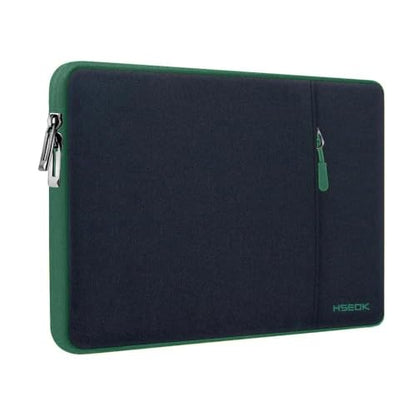 Hseok Laptop Case 13.3 14 inch Sleeve, Rainproof & Shockproof Carrying Case Compatible with MacBook Pro/Neo 14 M5/M4/M3/M2/M1,13.3 MacBook Air/Pro,XPS 14 and Most 13"-14" Notebook Tablet,Bk-Green - color: Black-green