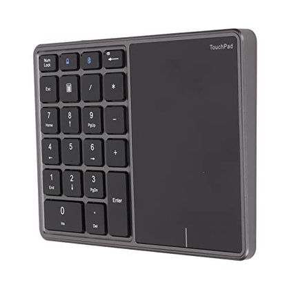 ASHATA 2 in 1 Number Pad, Mini 22 Keys Numeric Keypad, Blutooth 4.2 2.4G Dual Modes USB Number Pad Numpad with Touchpad for Laptop, PC, Desktop, Notebook(Iron)